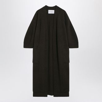 Max Mara Moss Green Cardigan In Wool And Cashmere