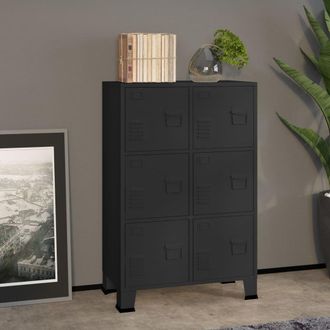 Berkfield Home Industrial Storage Chest Black 75x40x115 cm Metal | Size: 75 x 40 x 115 cm