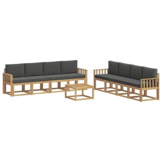vidaXL Conjunto De Sof&aacute;s De Exterior 9 Pcs Blanco Y Antracita Vidaxl
