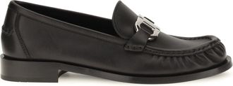Ferragamo Womens Leather Loafers Black Calf