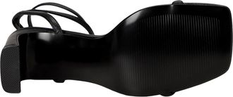 Steve Madden Eryka Heeled Sandal Black Leather ERYK01S1 Womens