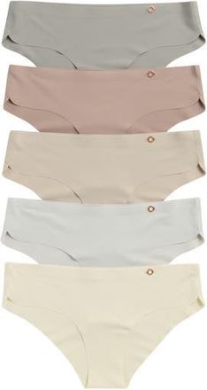Danskin 5-Pack Microfiber Dolphin Leg Hipster Briefs in Folklore/Nickel Grey at Nordstrom Rack, Size Medium