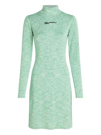 Karl Lagerfeld long-sleeve mock-neck midi dress - Green