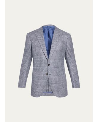 Cesare Attolini Mens Plaid Cashmere Jacket