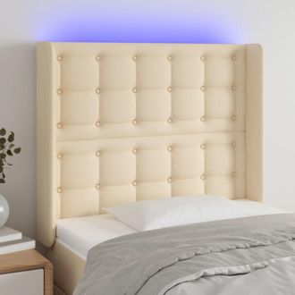vidaXL Cabecero Con Led De Tela Color Crema 103x16x118/128 Cm Vidaxl