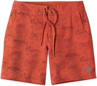 Stio | Mens CFS Board Short - 7.5, Size 30 in Hot Sauce WY Landscape