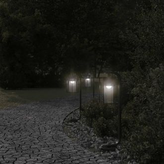 Berkfield Home Outdoor Floor Lamps 3pcs Black 60 cm Stainless Steel