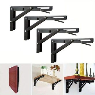 OEM Estanter&iacute;a Triangular Plegable De Acero Inoxidable Negro (paquete De 4) - (desplegada: 25132,5 Cm) - Crezuo