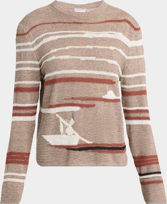 Bottega Veneta Graphic Intarsia Knit Sweater