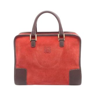 Loewe Pre-owned Amazona 32 Leren Handtas - Dames - Pre-owned - Rood - Maat: ONE Size Leer
