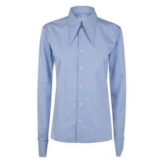Ami Dames, Blouses & Shirts, Blauw, Maat: XS Leer