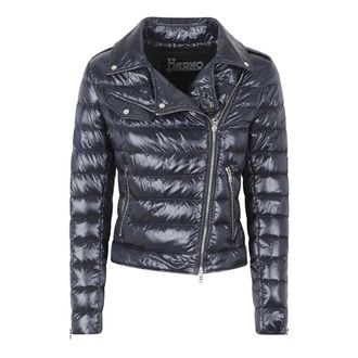 Herno Down Jackets, female, Blue, Size: 2XS Biker in Nylon Ultralight