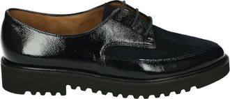 Paul Green Blauwe Leren Lage Hak Schoenen - Dames - Veterschoenen - Blauw - 40 1/2 EU - Leer - Schoenen