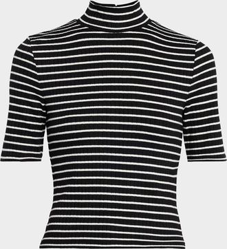 Rag & Bone The Knit Stripe Mock-Neck Top