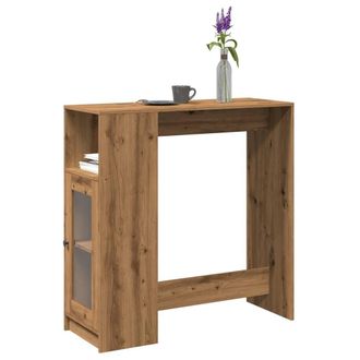 Berkfield Home Bar Table with Racks Artisan Oak 101x40x103.5 cm Engineered Wood in Brown
