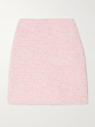 Balenciaga Minigonna In Tweed Di Misto Cotone Metallizzato - Rosa