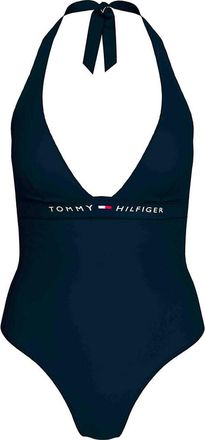 Tommy Hilfiger Womens Halterneck Swimsuit, Blue (Dark Night Navy), M