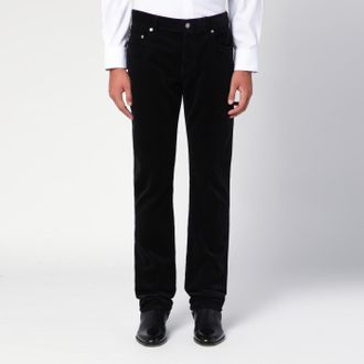 Saint Laurent Black corduroy slim trousers
