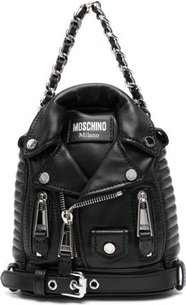 Moschino Biker leather backpack - women - Calf Leather - OS - Black