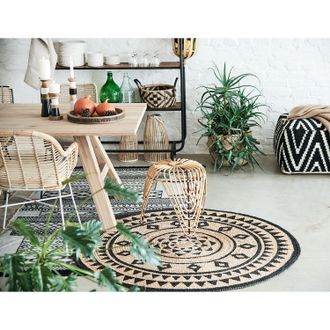Eva Padberg Collection home24 Eva Padberg Collection Teppich Grisby Braun Rund &Oslash; 150 cm Modern Jute