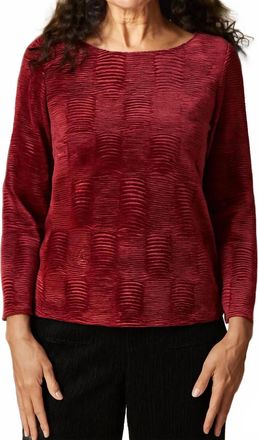 Habitat Crinkle Velvet On The Town Top In Wine