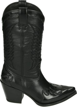 Sendra Western Dameslaars Zwarte Leren Laars - Dames - Cowboylaarzen - Zwart - 42 EU - Leer - Schoenen