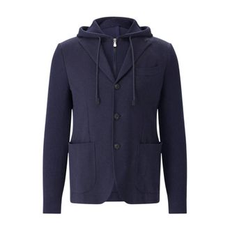 Gran Sasso Cardigans, male, Blue, Size: 2XL Fishermans Rib Strickjacke