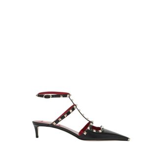 Valentino Garavani Schoenen, Dames, Zwart, 37 1/2 EU, Leer, Rockstud Pumps