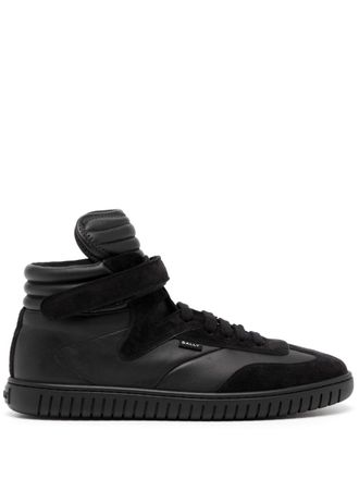 Bally panelled high-top sneakers - men - Calf Leather/Other fibres/Calf Leather/Rubber - 42.5 - Black