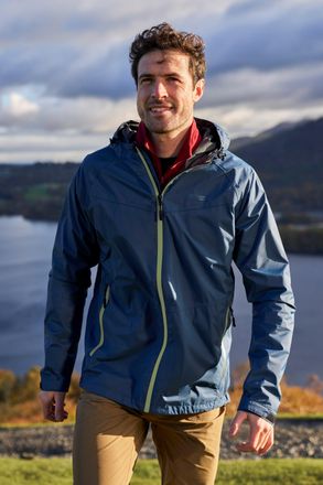 Mountain Warehouse Summit Extreme Mens Jacket Waterproof Gym Walking Rain Coat Navy Polyamide - Size X-Small