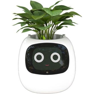 OEM Macetas, Maceta Inteligente Para Plantas De Interior, Con 49 Expresiones Ricas, 7 Sensores Inteligentes, Chips Ai, Pantalla Lcd, Control App, Jardiner