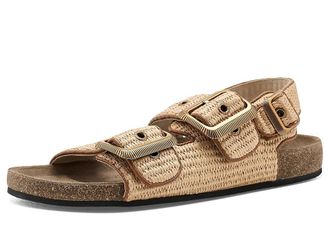 AllSaints Staffa Raffia Sandal Womens Sandals Natural Brown : 10.5 M, Leather