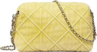 Tory Burch Fleming Denim Soft Crossbody Bag in Yellow at Nordstrom