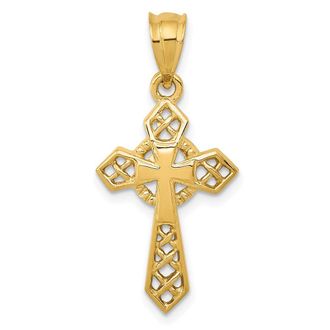 Diamond2Deal 14k Yellow Gold Celtic Cross Pendant