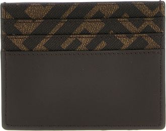 Fendi Mens Brown Calf Leather Bos Taurus Cardholder Accessory