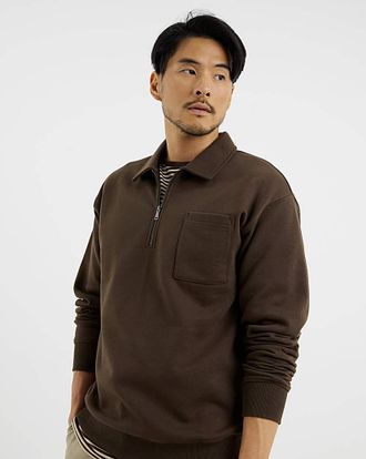 Jacamo 1/4 Zip Polo Neck Sweatshirt