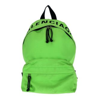 Balenciaga Black Light Green Canvas Backpack (Pre-Owned)