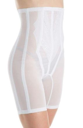 Rago Extra Firm High Waist Long Leg Shaper with Side Zipper in White at Nordstrom, Size 32