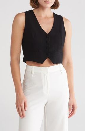 By Design Brandi Cutaway Button-Up Vest in Black at Nordstrom Rack, Size X-Small