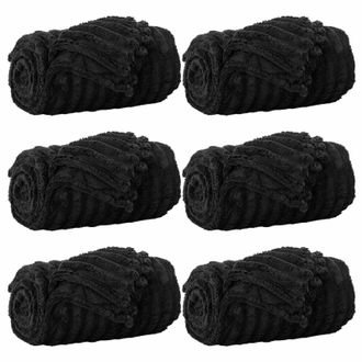 vidaXL Mantitas De Sof&aacute; 6 Pcs Negro 150 X 130 Cm Lana Vidaxl