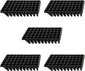 OEM Set Di 5 Vassoi Per La Coltivazione Di Piante, 50 Celle Per La Germinazione Dei Semi E La Propagazione Delle Piantine, In Plastica Nera
