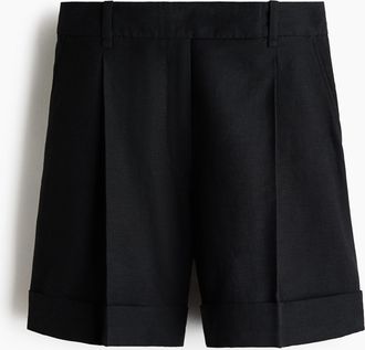 H&M Elegante Shorts aus Leinenmischgewebe - Schwarz