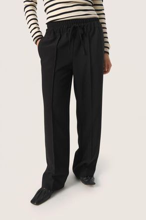 Soaked In Luxury SLBea Wide Leg Regular Fit Trousers in Black at Nordstrom, Size X-Small