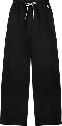 Polo Ralph Lauren Gebreide Open Bottom Sweatpant - Dames - Wijde Broeken - Zwart - XS - Katoen - Broeken