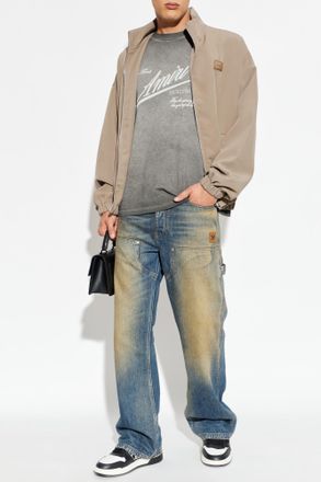 Amiri Jacket With Stand-up Collar, Mens, Beige