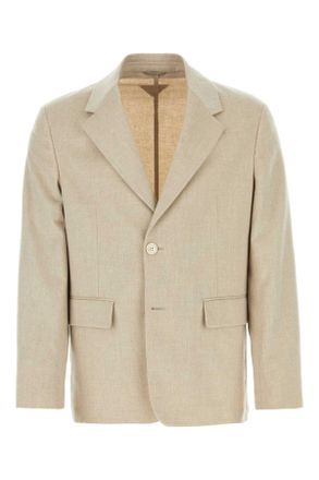 Prada Mens Melange Sand Cashmere Blazer - Nude - Size EU 48 (Mens)