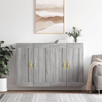 vidaXL Vidaxl - Armarios De Pared 2 Uds Madera De Ingenier&iacute;a Gris Sonoma