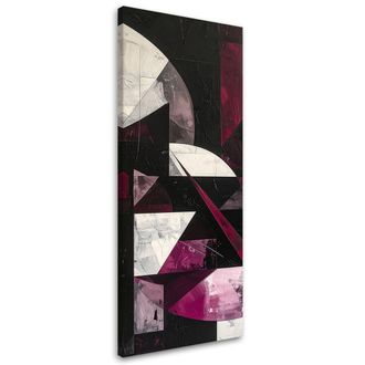 Feeby Cuadro En Lienzo, Formas Abstractas Color Burdeos, 40x120