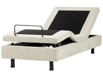 Beliani Cama individual de tejido beige 80x200