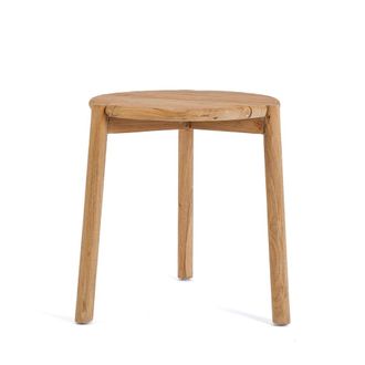 Bazar Bizar Mesa auxiliar de madera de teca marr&oacute;n 47x47x50cm